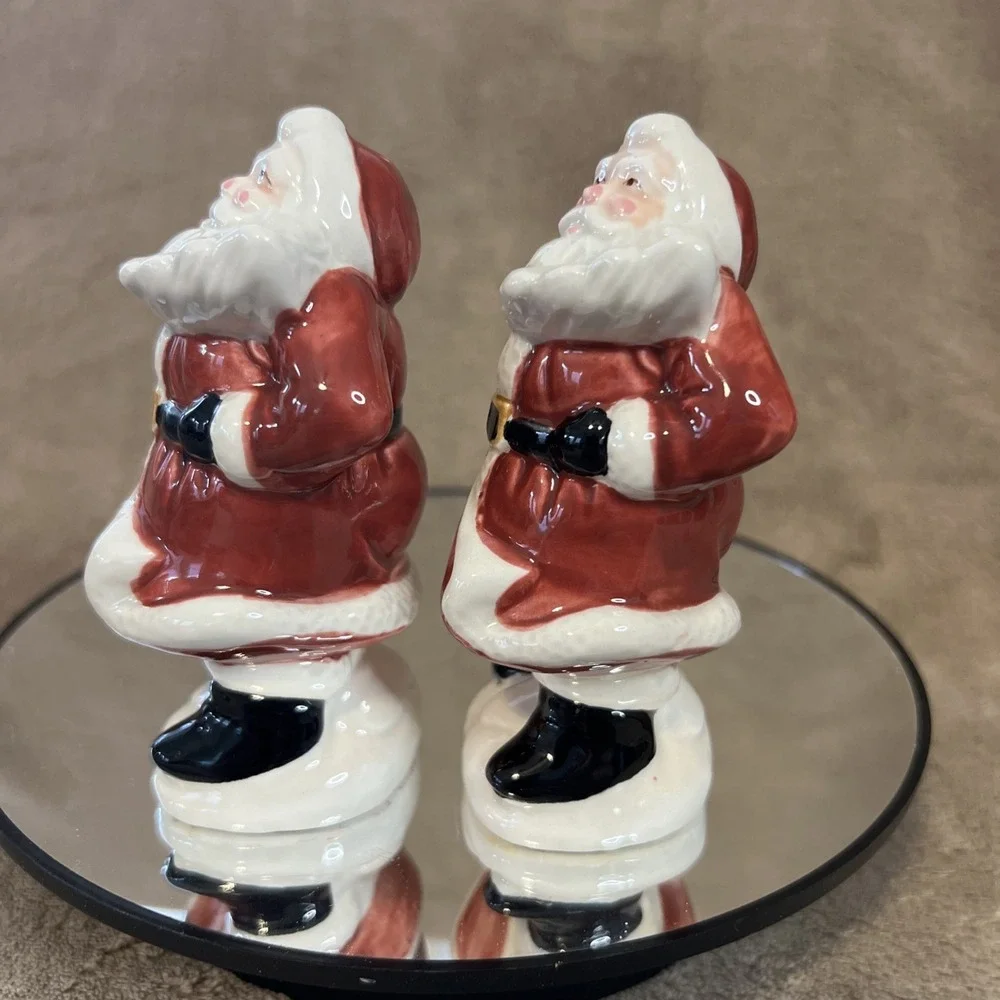 Christmas Omnibus Fitz And Floyd Santa Salt‎ And Pepper Shakers  Holiday 1990's